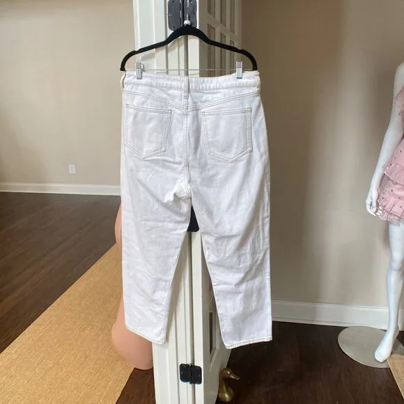 Elizabeth & James High Rise Vintage Straight Jeans in Cream White , Size 14/32 - Picture 7 of 8